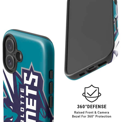 NBA Charlotte Hornets Large Logo iPhone 16 Magsafe Impact Case
