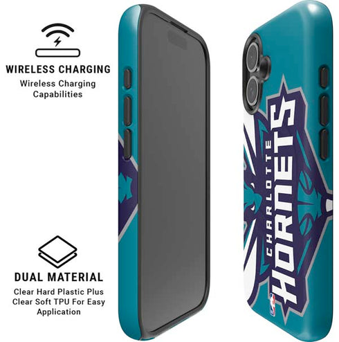 NBA Charlotte Hornets Large Logo iPhone 16 Magsafe Impact Case