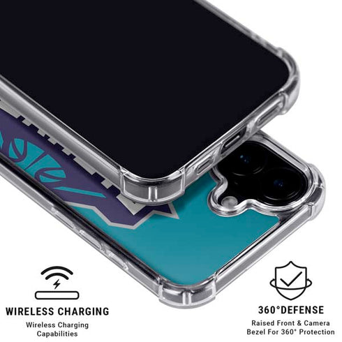 NBA Charlotte Hornets Large Logo iPhone 16 Plus Clear Case