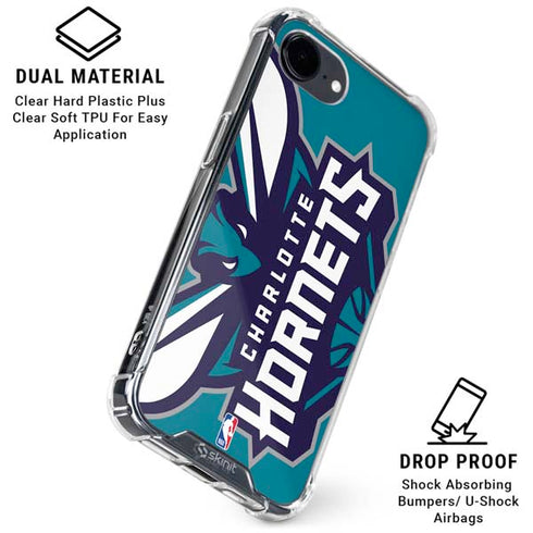 NBA Charlotte Hornets Large Logo iPhone 16e Clear Case