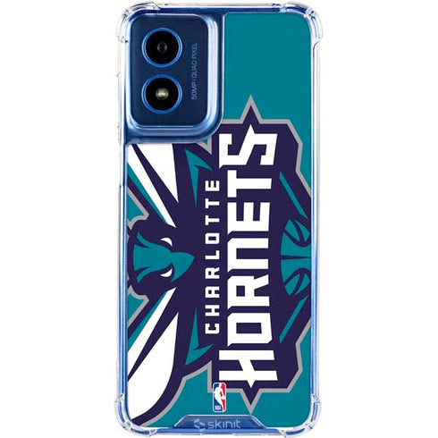 NBA Charlotte Hornets Large Logo Moto G Play 4G (2024) Clear Case