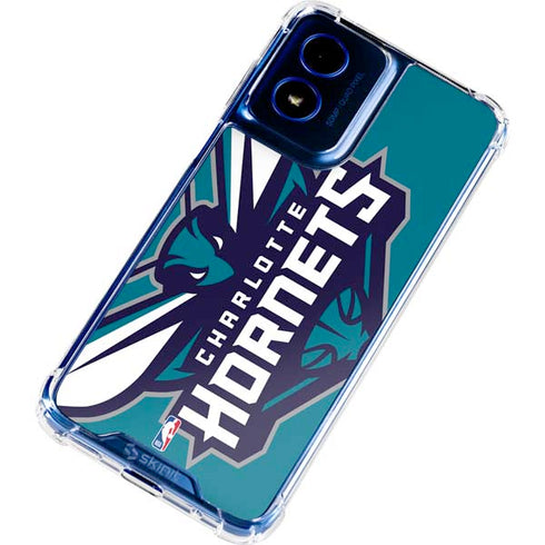 NBA Charlotte Hornets Large Logo Moto G Play 4G (2024) Clear Case