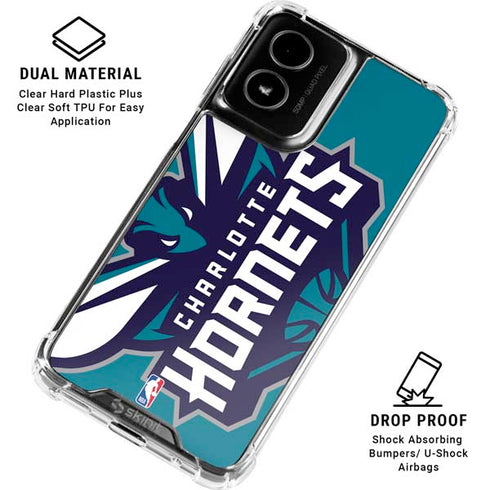 NBA Charlotte Hornets Large Logo Moto G Power 5G (2024) Clear Case