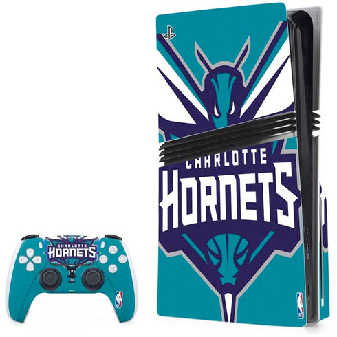 NBA Charlotte Hornets Large Logo PS5 Pro Disk Bundle Skin
