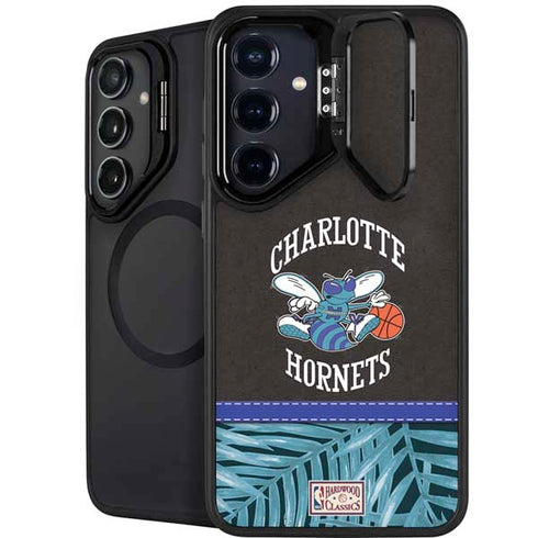 NBA Charlotte Hornets Retro Palms Galaxy S25 Plus Kickstand Case