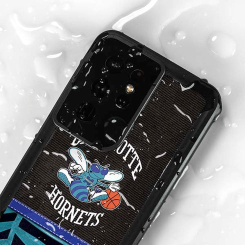 NBA Charlotte Hornets Retro Palms Galaxy S24 Ultra Waterproof Case