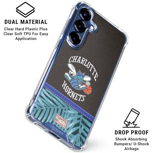 NBA Charlotte Hornets Retro Palms Galaxy S25 Plus Clear Case