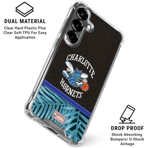 NBA Charlotte Hornets Retro Palms Galaxy S26 Plus Clear Case