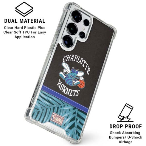 NBA Charlotte Hornets Retro Palms Galaxy S26 Ultra Clear Case