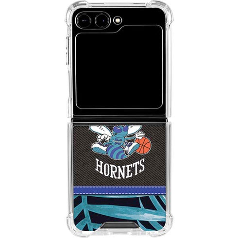 NBA Charlotte Hornets Retro Palms Galaxy Z Flip6 Clear Case