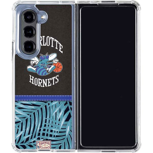 NBA Charlotte Hornets Retro Palms Galaxy Z Fold5 5G Clear Case