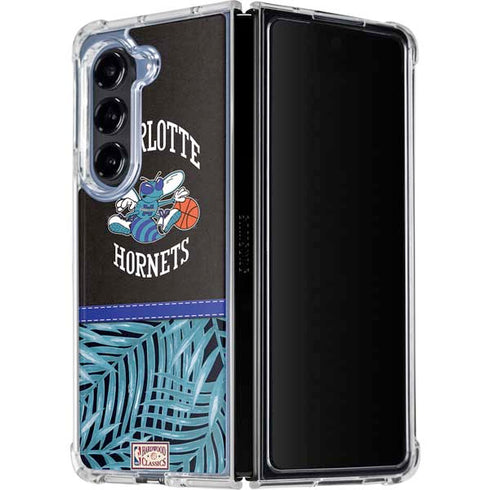 NBA Charlotte Hornets Retro Palms Galaxy Z Fold5 5G Clear Case