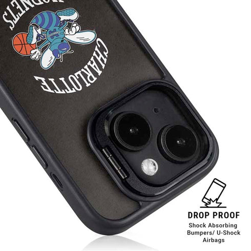 NBA Charlotte Hornets Retro Palms iPhone 15 Kickstand Case