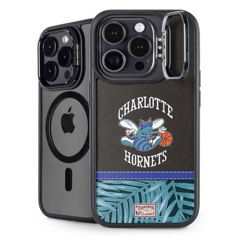 NBA Charlotte Hornets Retro Palms iPhone 15 Pro Max Kickstand Case
