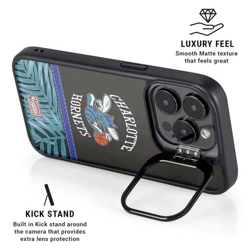 NBA Charlotte Hornets Retro Palms iPhone 15 Pro Max Kickstand Case