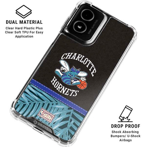 NBA Charlotte Hornets Retro Palms Moto G Power 5G (2024) Clear Case
