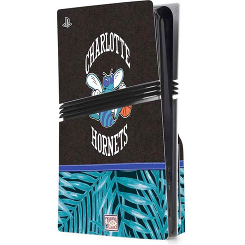 NBA Charlotte Hornets Retro Palms PS5 Pro Disk Console Skin