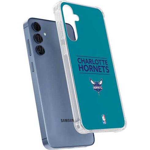 NBA Charlotte Hornets Standard - Blue Galaxy A55 5G Clear Case