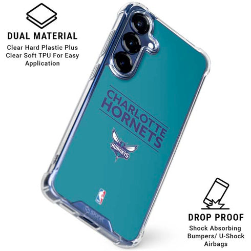 NBA Charlotte Hornets Standard - Blue Galaxy S25 Clear Case