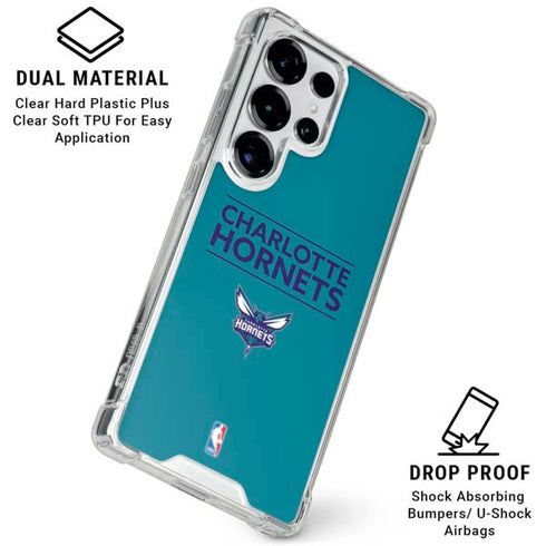 NBA Charlotte Hornets Standard - Blue Galaxy S25 Ultra Clear Case