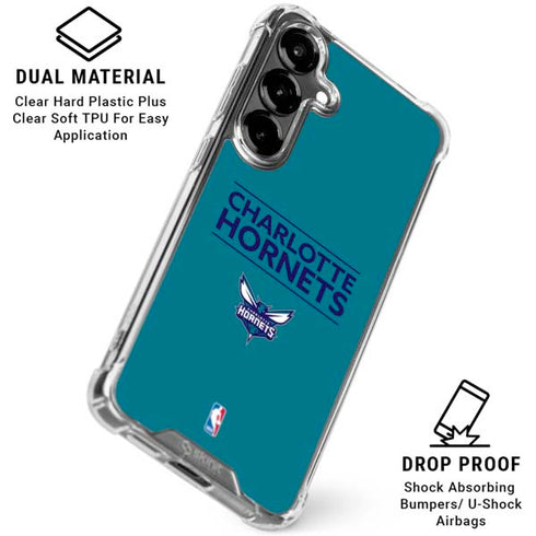 NBA Charlotte Hornets Standard - Blue Galaxy S26 Clear Case