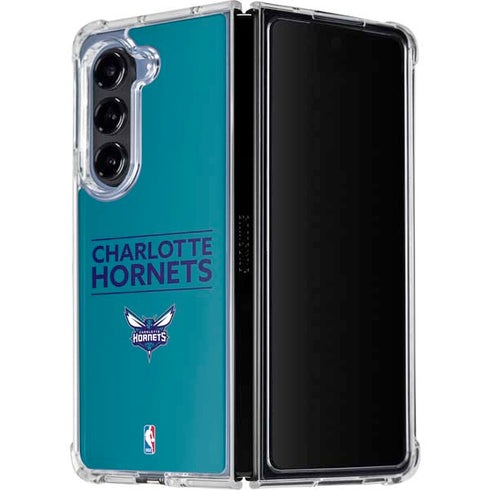 NBA Charlotte Hornets Standard - Blue Galaxy Z Fold5 5G Clear Case