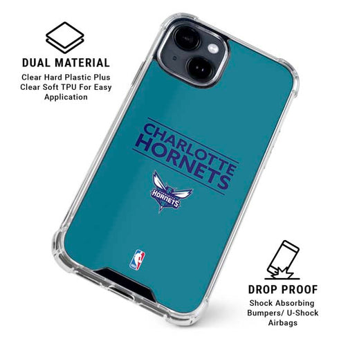 NBA Charlotte Hornets Standard - Blue iPhone 15 Clear Case
