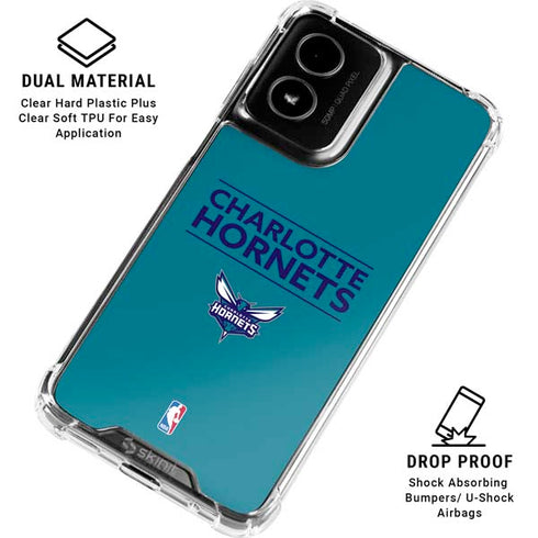 NBA Charlotte Hornets Standard - Blue Moto G Power 5G (2024) Clear Case