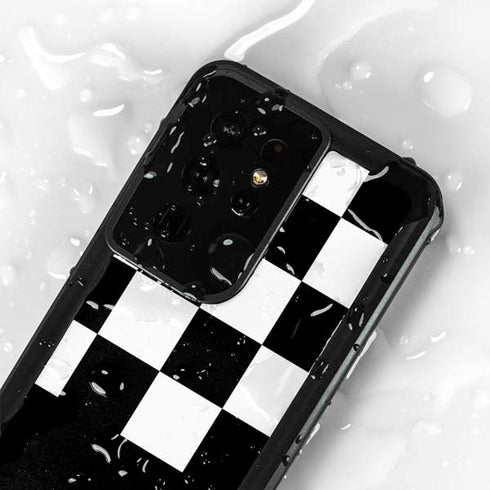 Checkerboard Split Galaxy S24 Ultra Waterproof Case