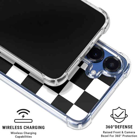 Checkerboard Split Galaxy S25 Plus Clear Case