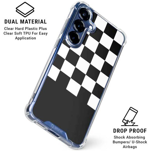 Checkerboard Split Galaxy S25 Plus Clear Case