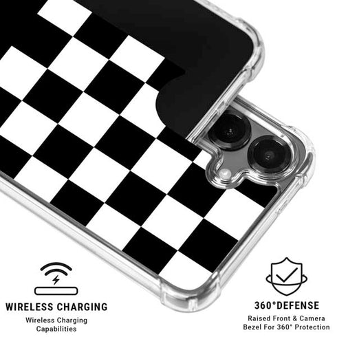 Checkerboard Split Galaxy S26 Clear Case