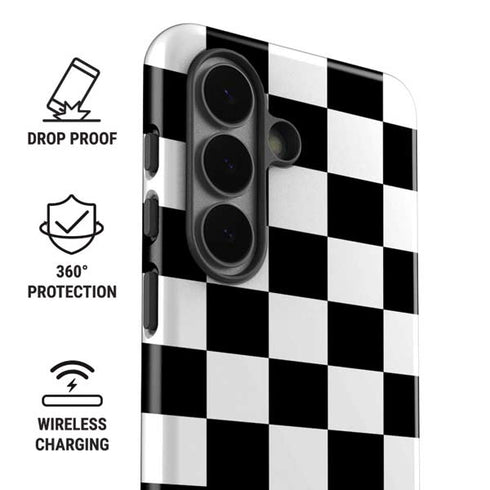 Checkerboard Split Galaxy S26 Plus Impact Case