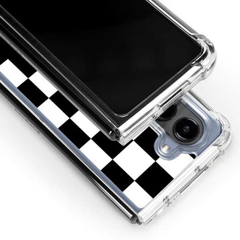 Checkerboard Split Galaxy Z Fold5 5G Clear Case