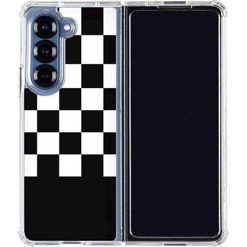 Checkerboard Split Galaxy Z Fold6 Clear Case