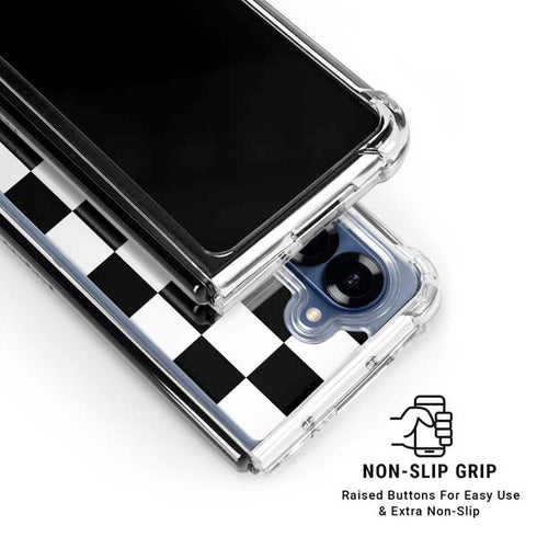 Checkerboard Split Galaxy Z Fold6 Clear Case