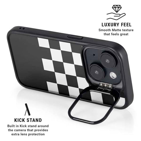 Checkerboard Split iPhone 14 Kickstand Case