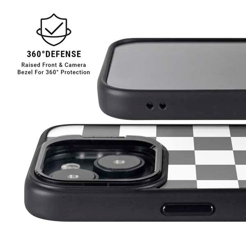 Checkerboard Split iPhone 14 Plus Kickstand Case