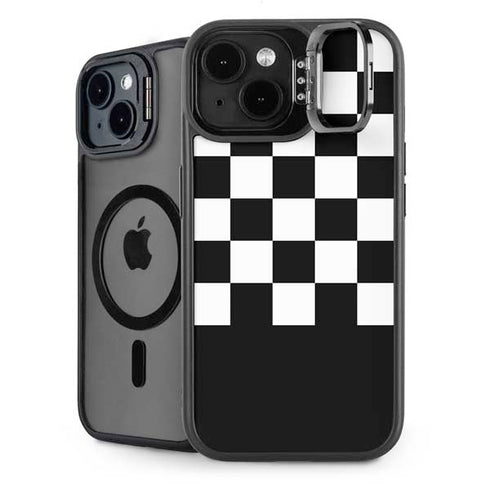 Checkerboard Split iPhone 15 Kickstand Case