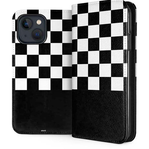 Checkerboard Split iPhone 15 Plus Folio Case