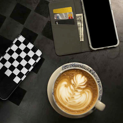 Checkerboard Split iPhone 15 Plus Folio Case