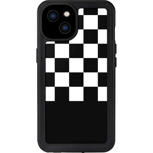 Checkerboard Split iPhone 15 Plus Waterproof Case