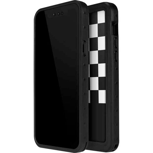 Checkerboard Split iPhone 15 Plus Waterproof Case