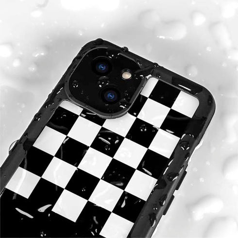 Checkerboard Split iPhone 15 Plus Waterproof Case