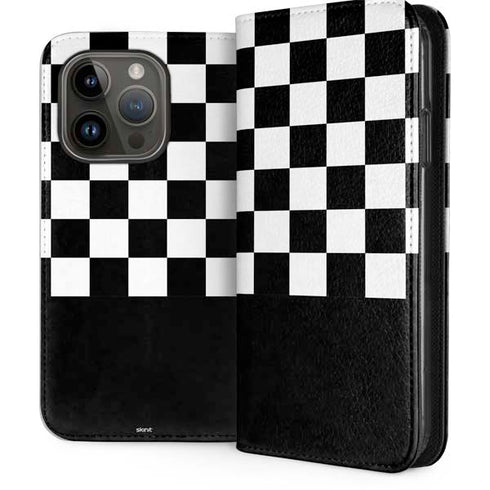 Checkerboard Split iPhone 15 Pro Folio Case