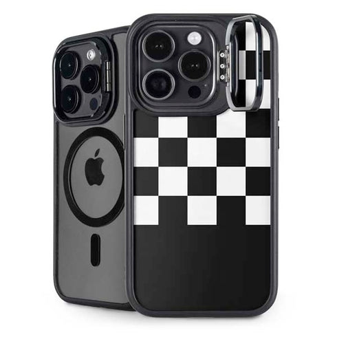 Checkerboard Split iPhone 15 Pro Max Kickstand Case
