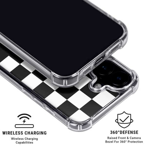 Checkerboard Split iPhone 16 Clear Case