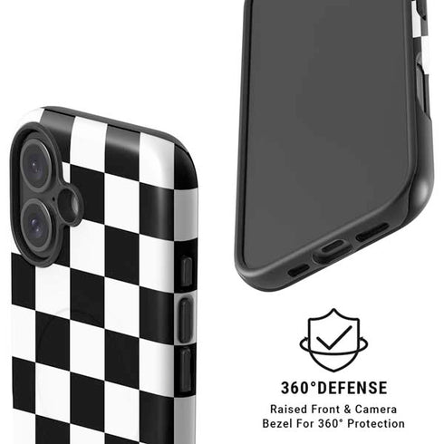 Checkerboard Split iPhone 16 Magsafe Impact Case