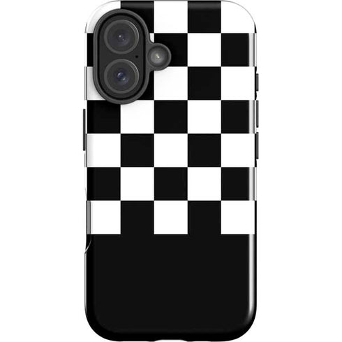 Checkerboard Split iPhone 16 Plus Impact Case