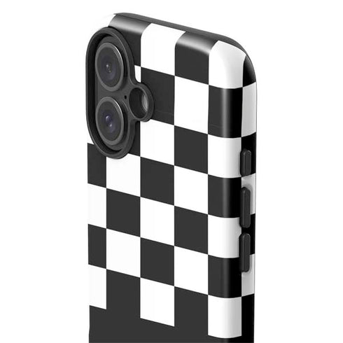 Checkerboard Split iPhone 16 Plus Impact Case